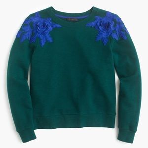 J. Crew Floral Appliqué Sweatshirt XL